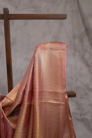 Pink Tissue Tussar Silk Saree-SRPTTSS117