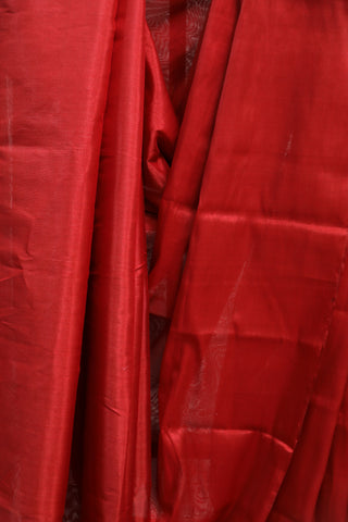 Red Chanderi Tissue Silk Saree-SRRCTSS104