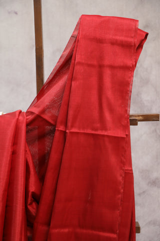 Red Chanderi Tissue Silk Saree-SRRCTSS104