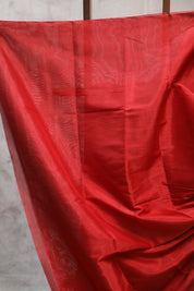 Red Chanderi Tissue Silk Saree-SRRCTSS104