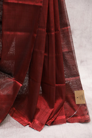 Maroon Chanderi Tissue Silk Saree-SRMCTSS106