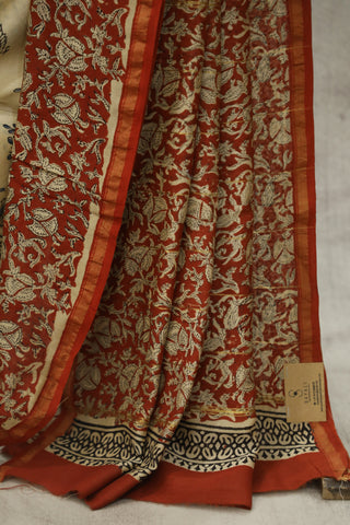 Beige HBP Cotton Silk Chanderi Saree - SRBCSCS678