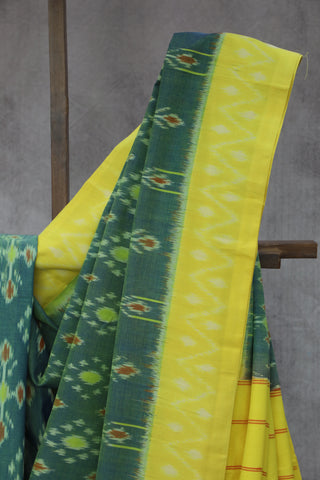 Green Pochampalli Cotton Ikat Saree - SRGPCIS236