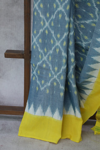 Blue Pochampalli Cotton Ikat Saree - SRBPCIS230