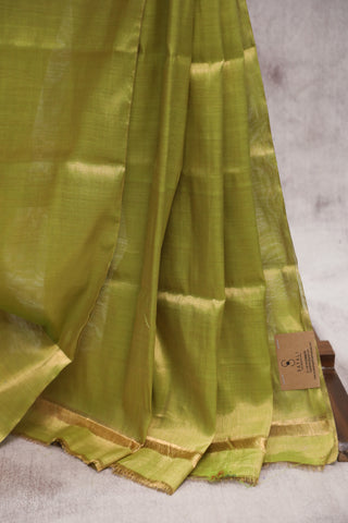 Two Tone Green Chanderi Tissue Silk Saree-SRTTGCTSS109