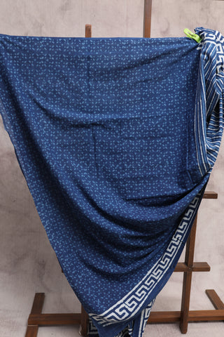 Indigo HBP Cotton Saree-SRBCS1097