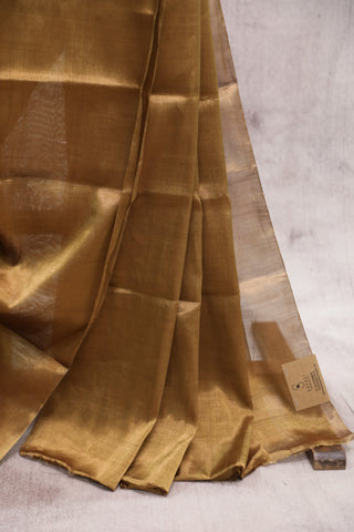 Gold Chanderi Tissue Silk Saree-SRGCTSS110