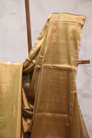 Gold Chanderi Tissue Silk Saree-SRGCTSS110