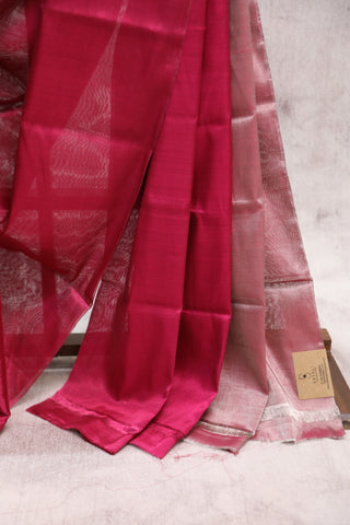 Rani Pink Chanderi Tissue Silk Saree-SRRPCTSS121