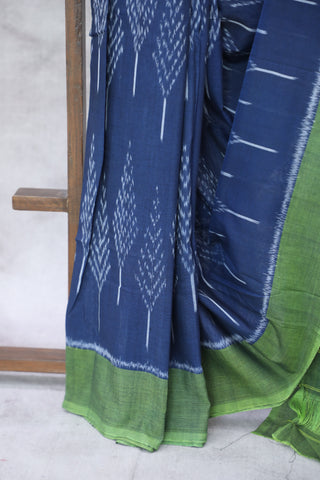 Blue Pochampalli Cotton Ikat Saree - SRBPCIS227