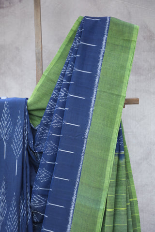 Blue Pochampalli Cotton Ikat Saree - SRBPCIS227