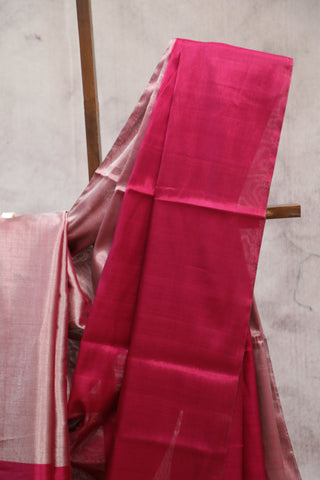 Rani Pink Chanderi Tissue Silk Saree-SRRPCTSS121