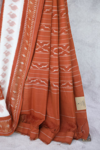 Peach Pochampalli Cotton Ikat Saree - SRPPCIS226