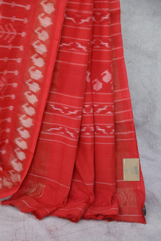 Red Pochampalli Cotton Ikat Saree - SRRPCIS277