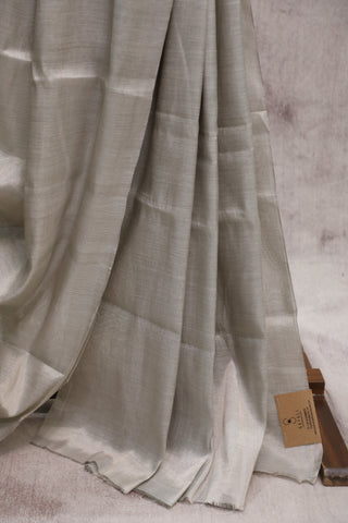 Grey Chanderi Tissue Silk Saree-SRGCTSS115