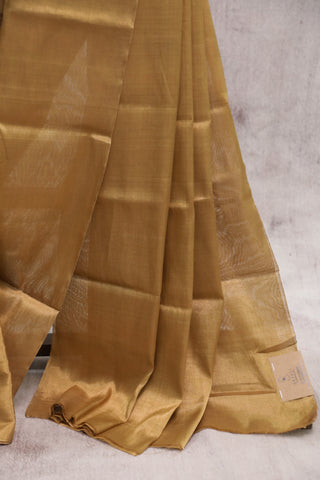 Two Tone Yellow Chanderi Tissue Silk Saree-SRTTYCTSS114