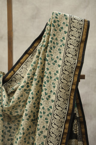 White HBP Cotton Silk Chanderi Saree - SRWCSCS676