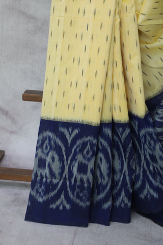 Yellow Pochampalli Cotton Ikat Saree - SRYPCIS280