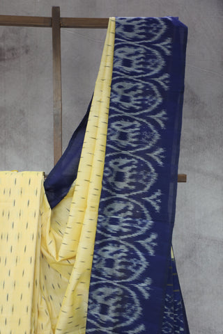 Yellow Pochampalli Cotton Ikat Saree - SRYPCIS280