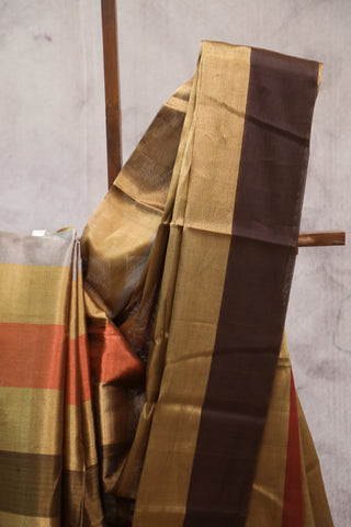 Mustard Yellow Chanderi Tissue Silk Saree-SRMYCTSS123