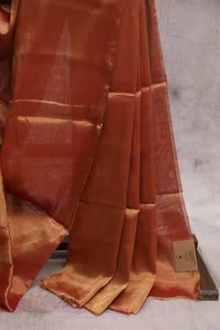 Two Tone Orange Chanderi Tissue Silk Saree-SRTTOCTSS113