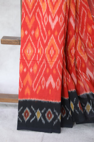 Red Pochampalli Cotton Ikat Saree - SRGPCIS279