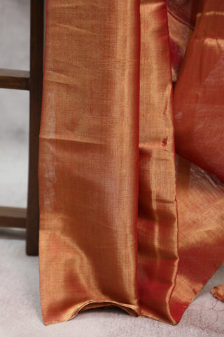 Two Tone Orange Chanderi Tissue Silk Saree-SRTTOCTSS113