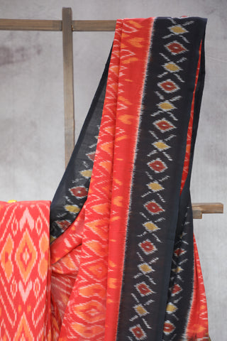 Red Pochampalli Cotton Ikat Saree - SRGPCIS279