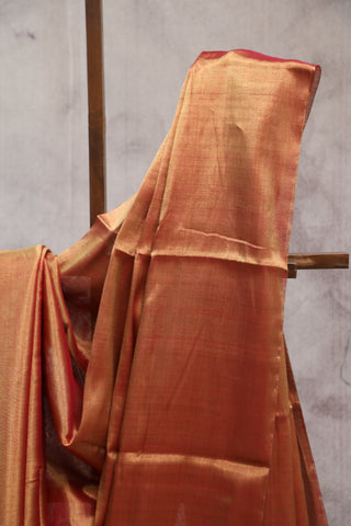 Two Tone Orange Chanderi Tissue Silk Saree-SRTTOCTSS113