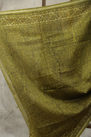 Moss Green HBP Cotton Silk Chanderi Saree - SRMGCSCS675