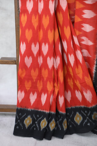 Red Pochampalli Cotton Ikat Saree - SRRPCIS265