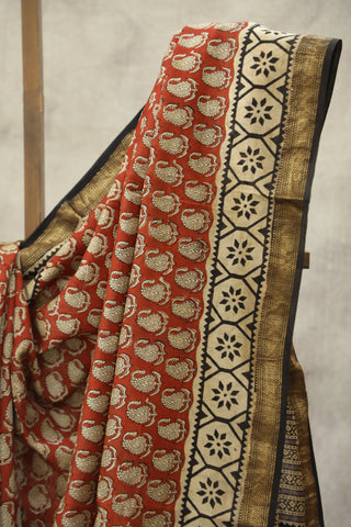 Red HBP Cotton Silk Chanderi Saree - SRRSCS661EX