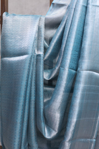 Sky Blue Tissue Tussar Silk Saree-SRSBTTSS67