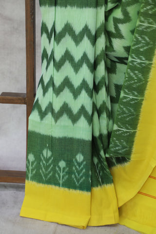 Green Pochampalli Cotton Ikat Saree - SRGPCIS260