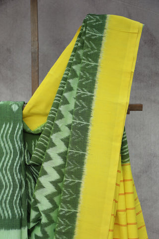 Green Pochampalli Cotton Ikat Saree - SRGPCIS260