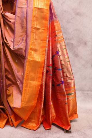 Orange Silk Paithani Saree - SROSPS326