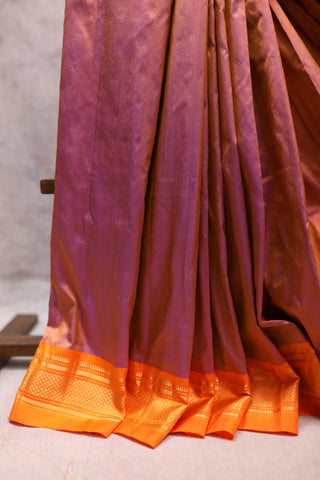 Orange Silk Paithani Saree - SROSPS326