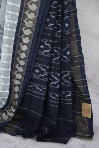 Grey Pochampalli Cotton Ikat Saree - SRGPCIS255