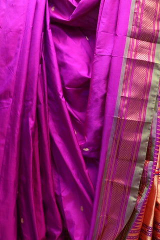 Purple Silk Paithani Saree - SRPSPS327