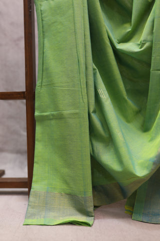 Green Cotton Paithani Saree - SRGCPS329