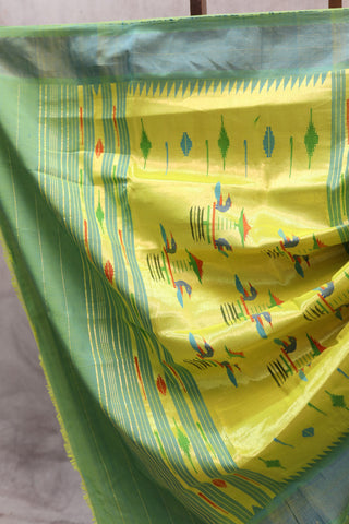 Green Cotton Paithani Saree - SRGCPS329