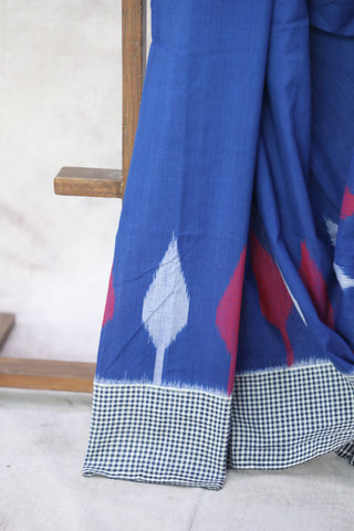 Blue Pochampalli Cotton Ikat Saree - SRBPCIS252