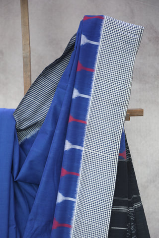 Blue Pochampalli Cotton Ikat Saree - SRBPCIS252