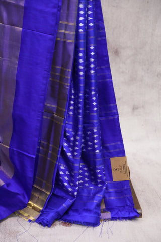 Blue Pochampalli Silk Ikat Saree-SRBPSIS129