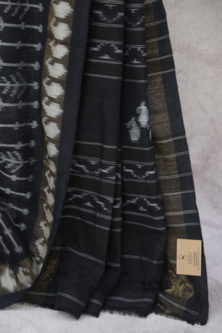 Black Pochampalli Cotton Ikat Saree - SRBPCIS251