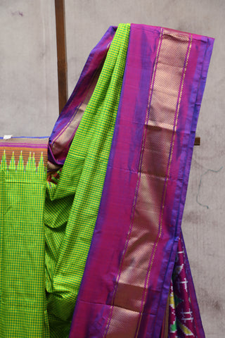 Green Pochampalli Silk Ikat Saree-SRGPSIS128