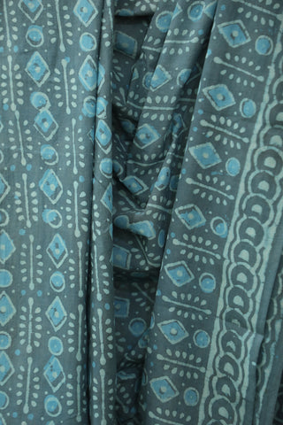 Teal HBP Cotton Saree - SRTCS1551