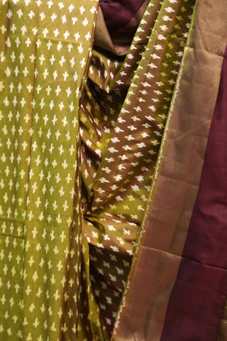 Moss Green Pochampalli Silk Ikat Saree-SRMGPSIS127