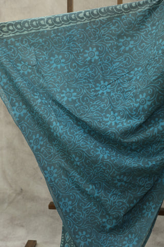 Teal HBP Cotton Saree - SRTCS1551