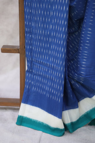 Blue Pochampalli Cotton Ikat Saree - SRBPCIS269